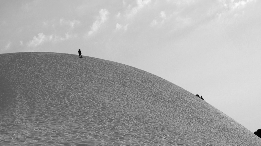 Photos rarely capture just how steep and massive lines really are. @hefe_steele about to drop into his second 50 degree line of hardened sun cups and ice off of Ptarmigan Ridge.