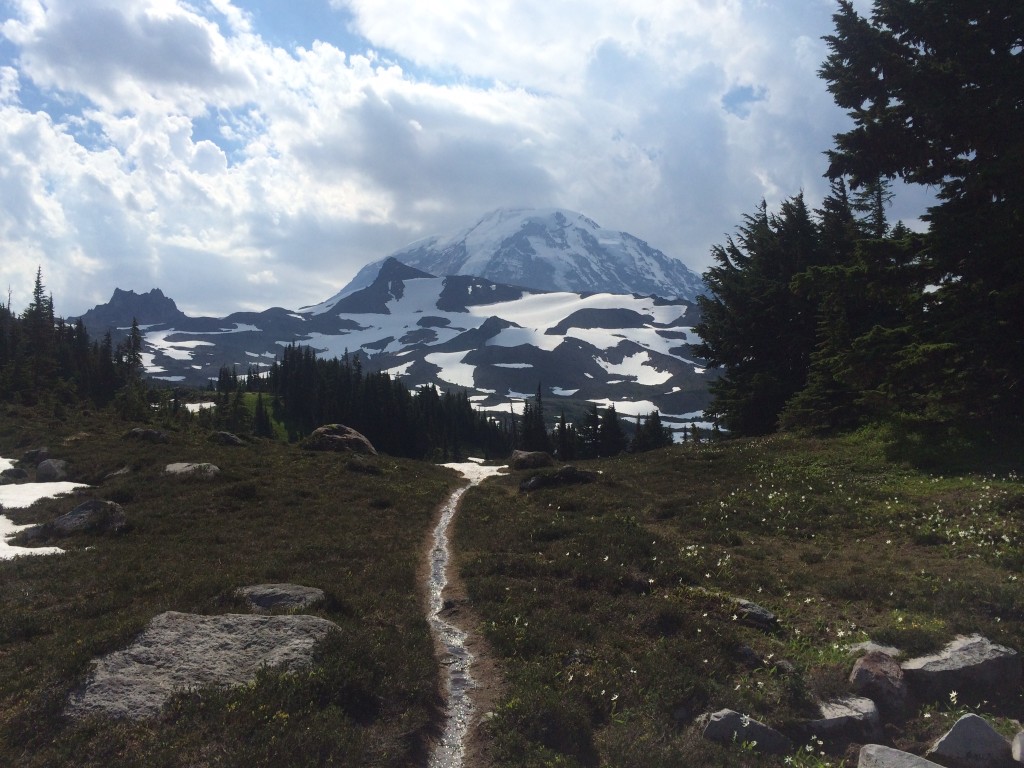 This was our playground for the weekend. The approach starts at Mowich Lake and takes you southwest about 3 miles with a 2.5k foot gain. To overnight camp in any of the Mount Rainier wilderness areas, you'll need to obtain an overnight permit for your group. These permits can be reserved in advance and I highly suggest you do. 