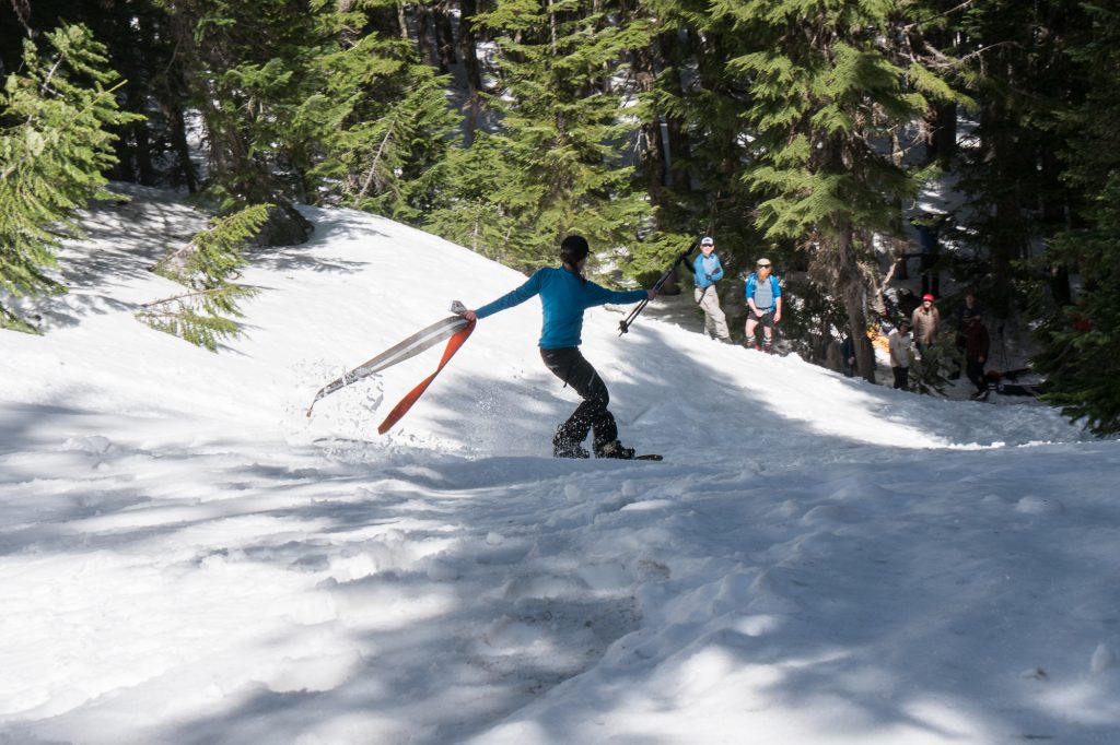 Noelle Veveiros taking first in ladies gully race